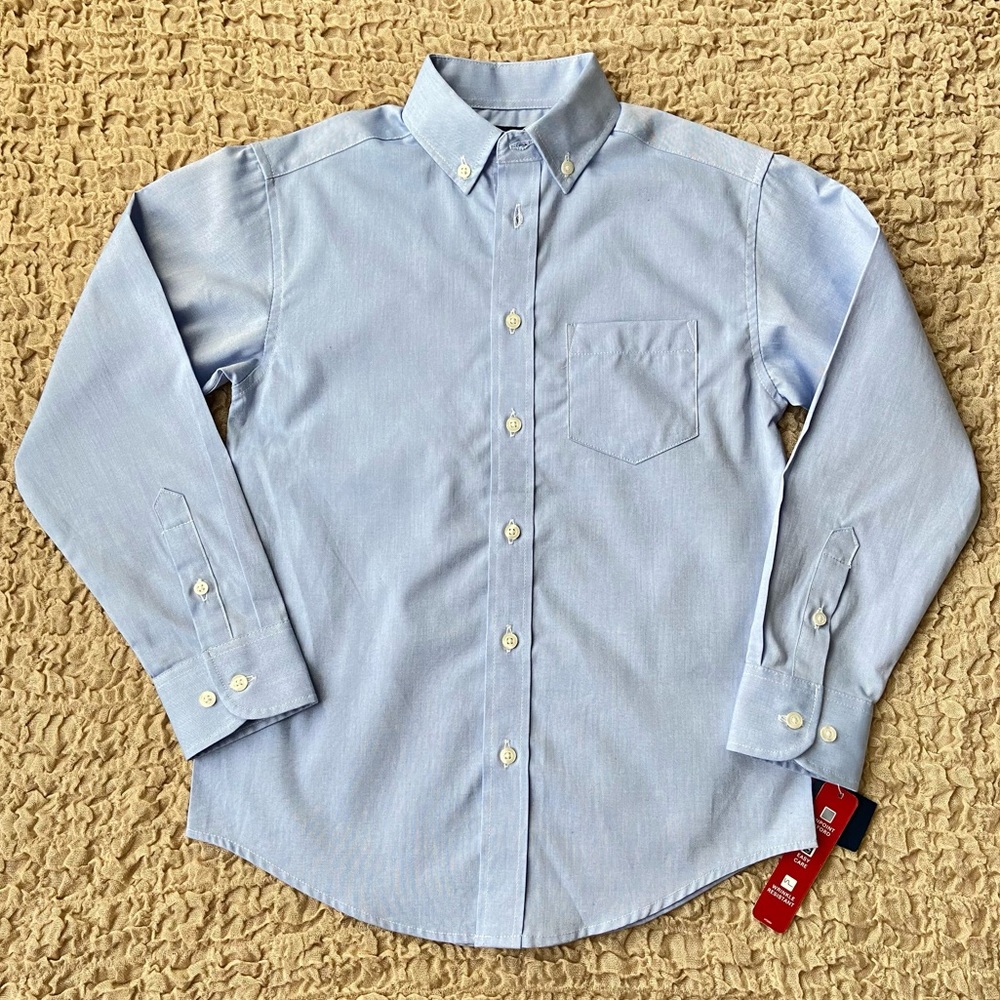 NWT Chaps Size 8 Blue Long Sleeve Oxford Shirt